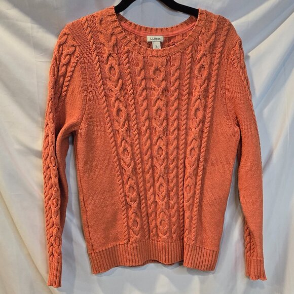 L.L. Bean Sweaters - Vintage L.L. Bean Sweater Size Medium Orange Knitted